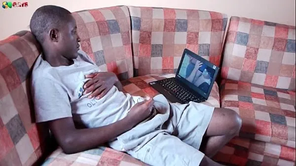 Hot black african twink playing each other cock