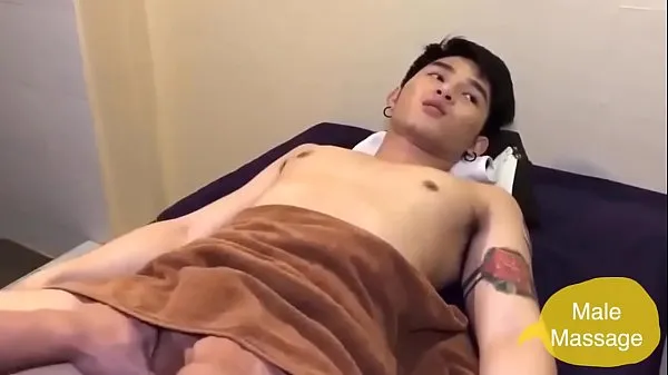 cute Asian boy ball massage