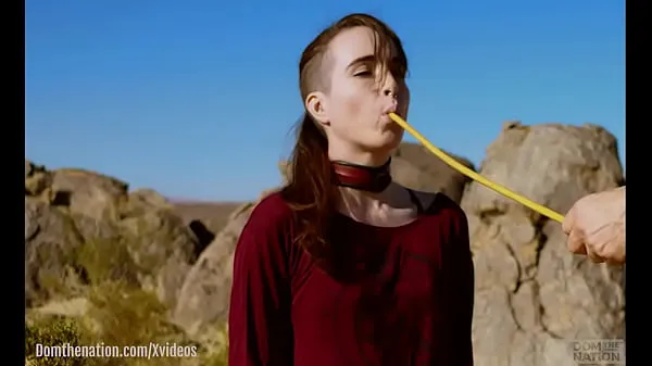 Best Petite, hardcore submissive masochist Brooke Johnson drinks piss, gets a hard caning, and get a severe facesitting rimjob session on the desert rocks of Joshua Tree in this Domthenation documentary total Tube