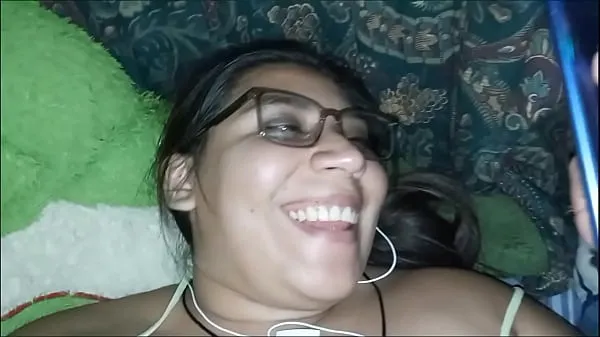 Latina wife masturbates watching porn and I fuck her hard and fill her with cum