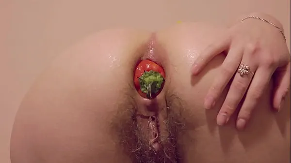 Best Best Extreme Vegetable Anal Insertion! Doggy style brunette fucks her hairy asshole and shows her gaping booty. Homemade fetish in the kitchen total Tube
