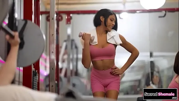 Best Latina tgirl Lola Morena gets barebacked at a gym total Tube